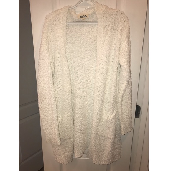 Listicle Sweaters - NWOT White Popcorn Cardigan